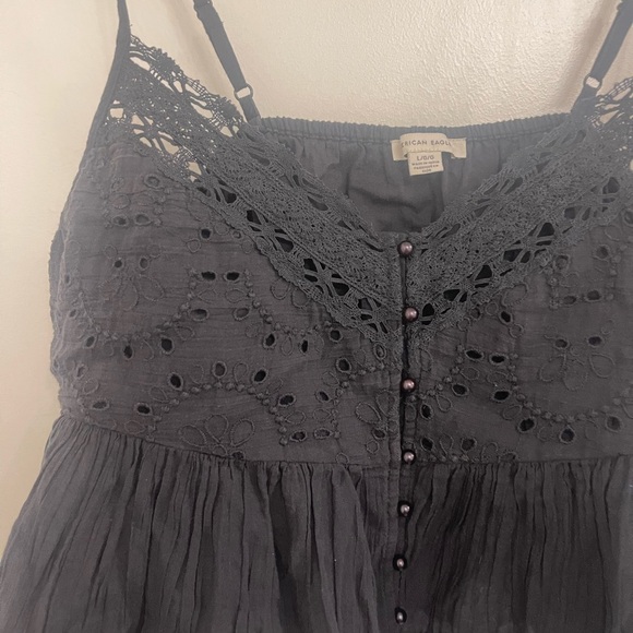 American Eagle Boho Babydoll Cottagecore Fairycore Whimseygoth Tank Top Lace - Picture 2 of 4